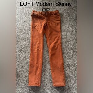 LOFT Orange Modern Skinny Jeans sz OP